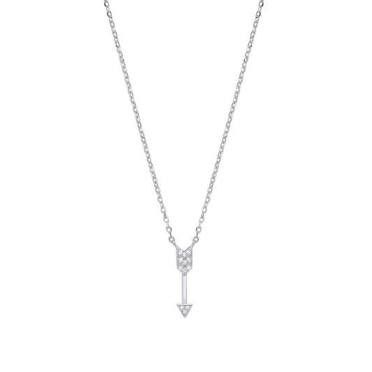 Silver Arrow Drop Pendant Chain 16"