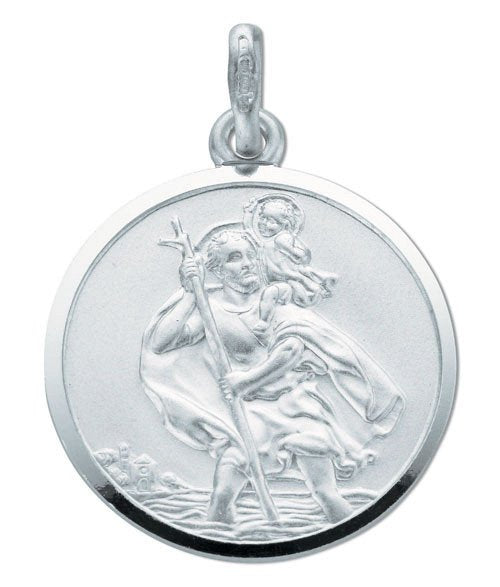 Silver Double Sided St. Christopher Pendant - 8.7g