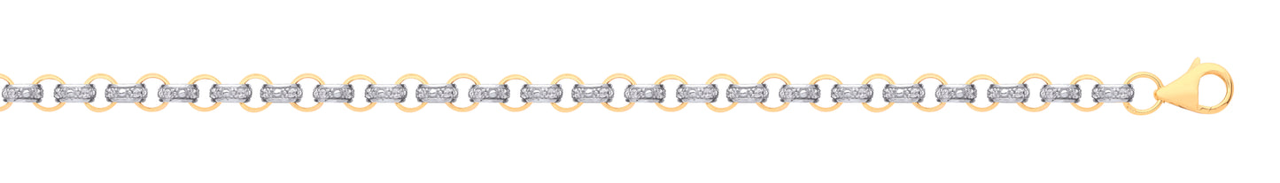 Yellow Gold Cubic Zirconia Round 6.0mm Belcher Chain