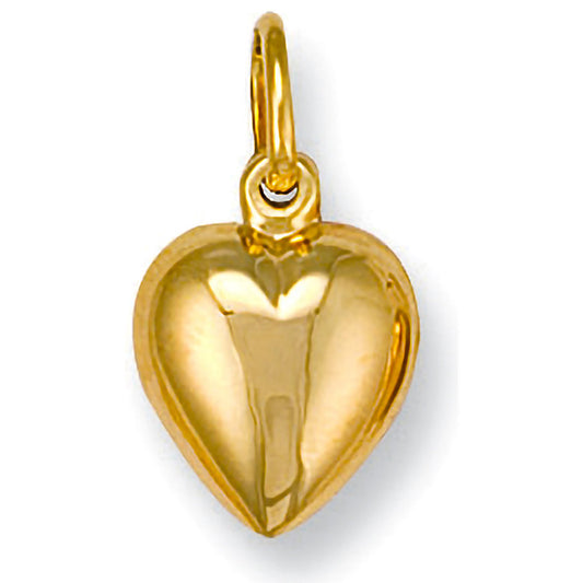 Yellow Gold Heart Pendant - 11mm