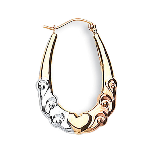 Yellow, White & Rose Gold Fancy Creoles