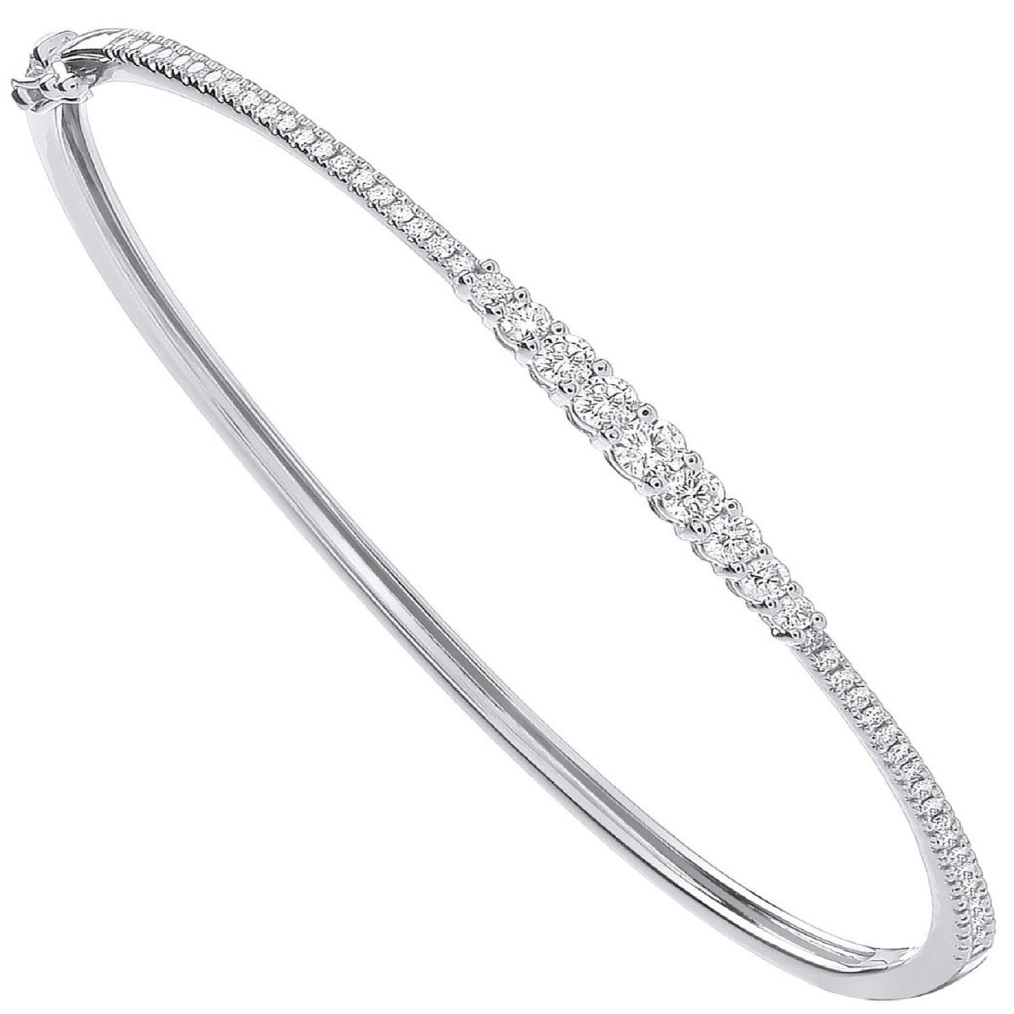 9ct White Gold 0.87ctw Bangle