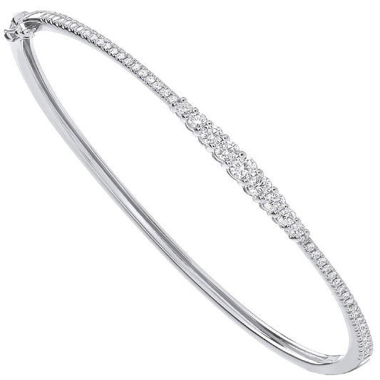 9ct White Gold 0.87ctw Bangle
