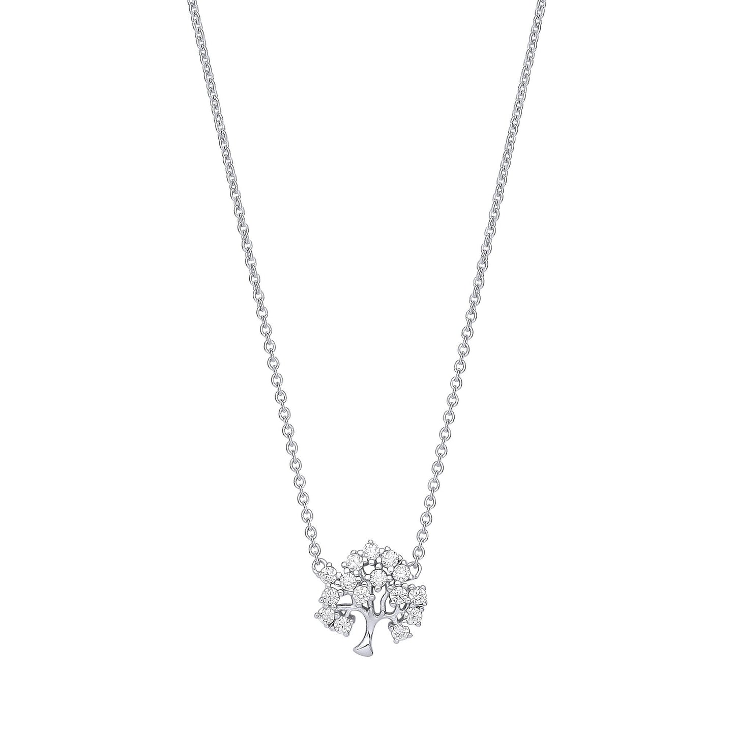 Silver Tree of Life Pendant on 16"/18" Necklace
