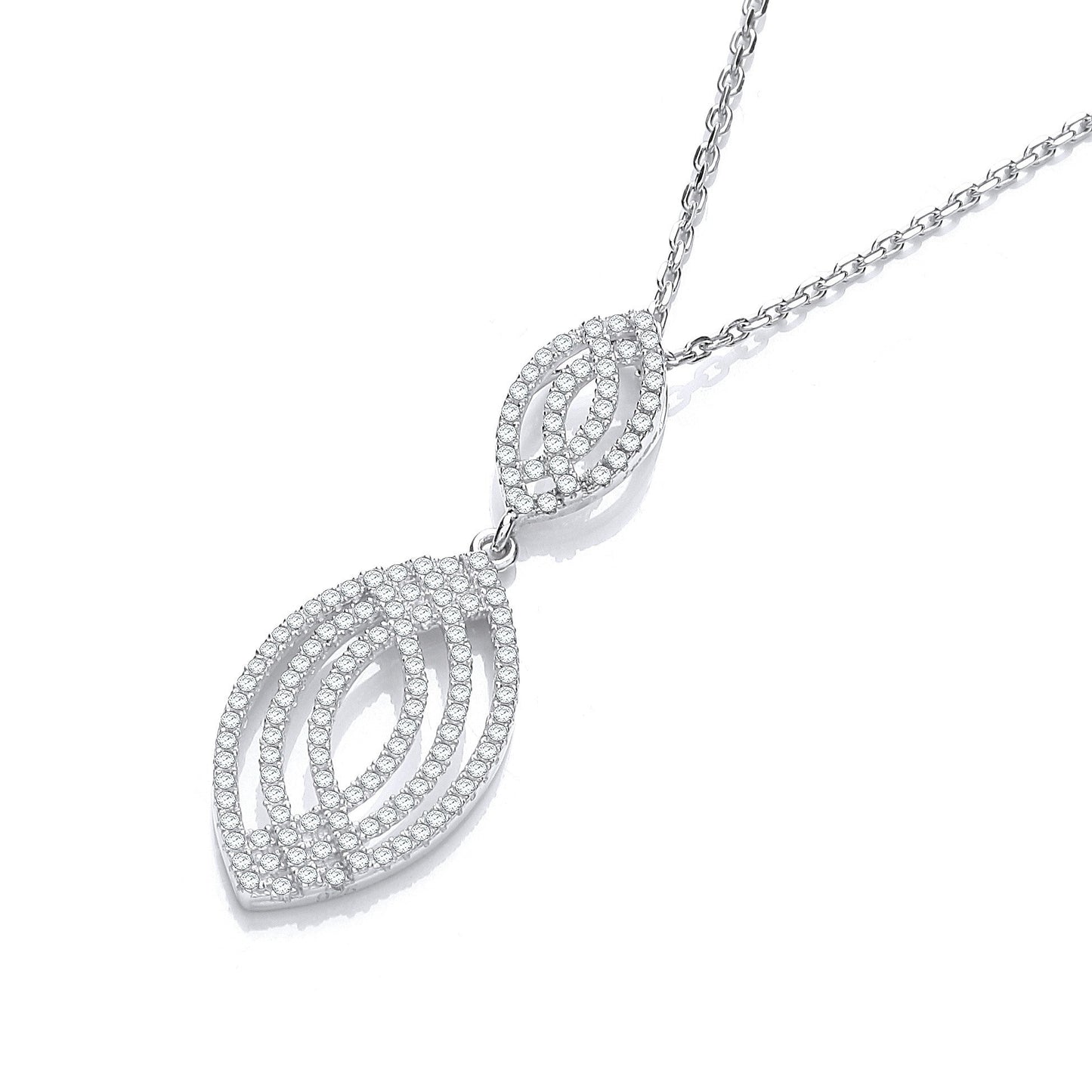 Micro Pave Fancy Cubic Zirconia Pendant with 18" Chain