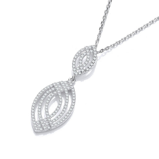 Micro Pave Fancy Cubic Zirconia Pendant with 18" Chain