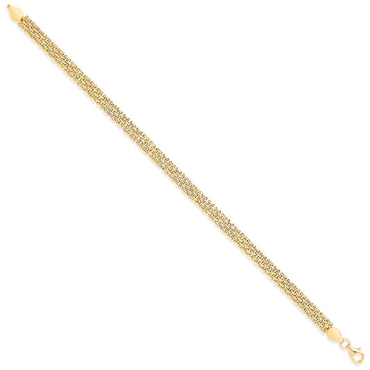 Y/G Panther Link 5 Row Ladies Bracelet