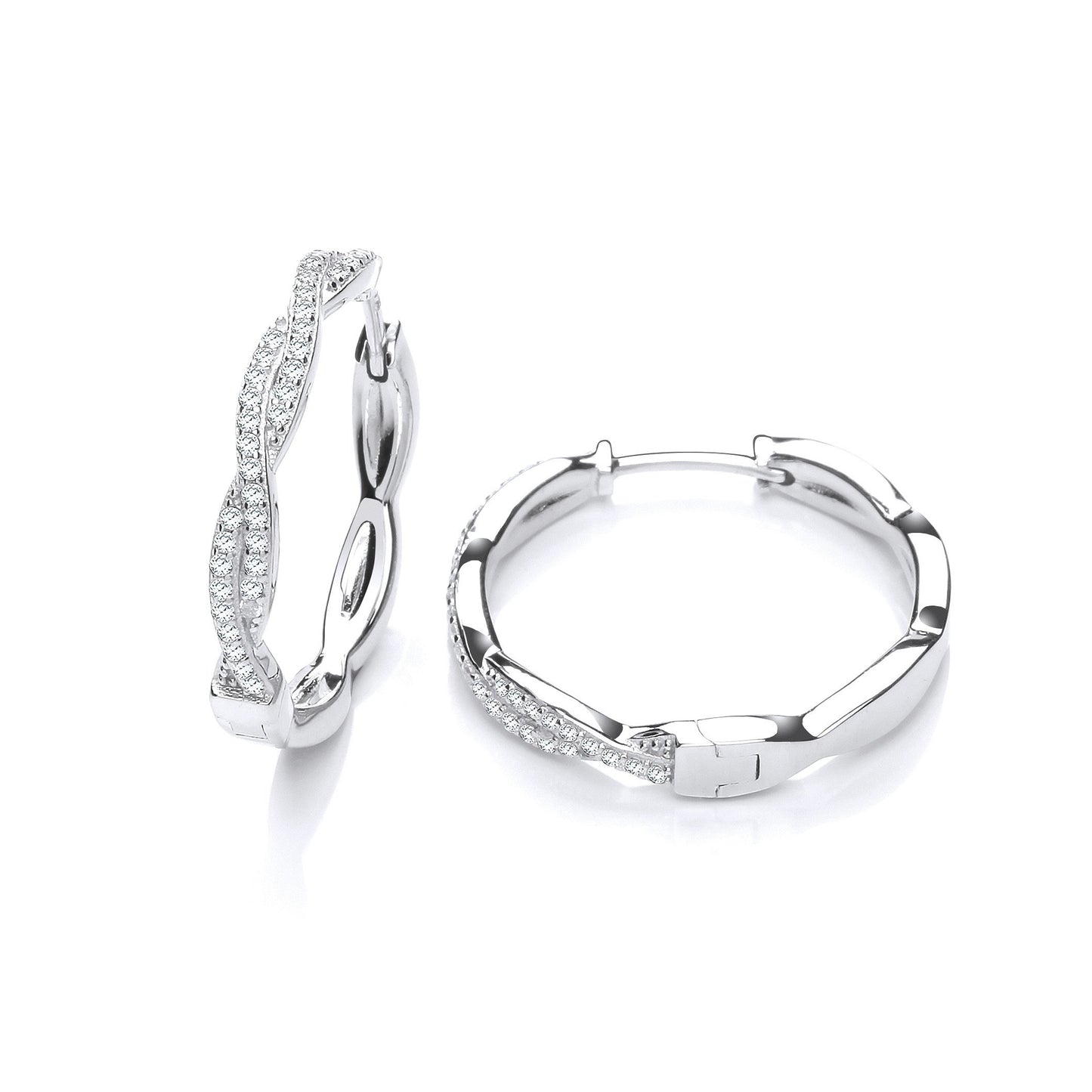 Entwined Hoop Cubic Zirconia Earrings