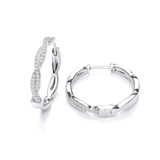 Entwined Hoop Cubic Zirconia Earrings