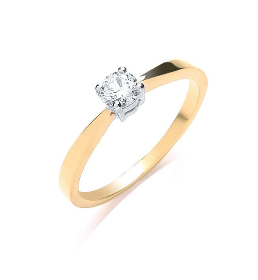 9ct Y/G 0.25ct Diamond Engagement Ring