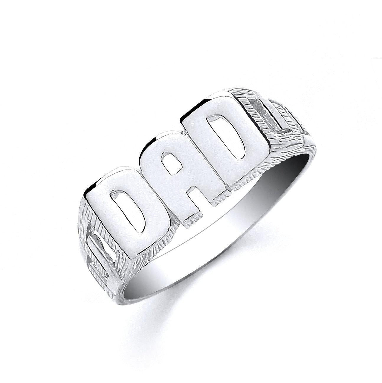 Silver Dad ID Ring