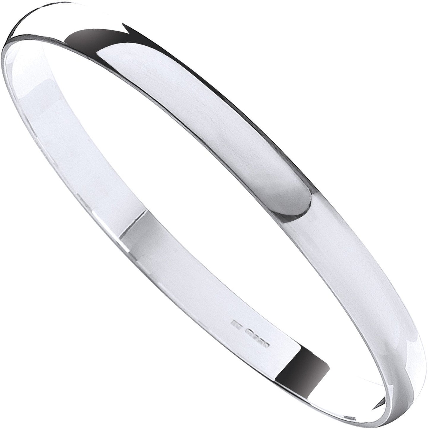 Silver 7mm D-Shaped Slave Bangle