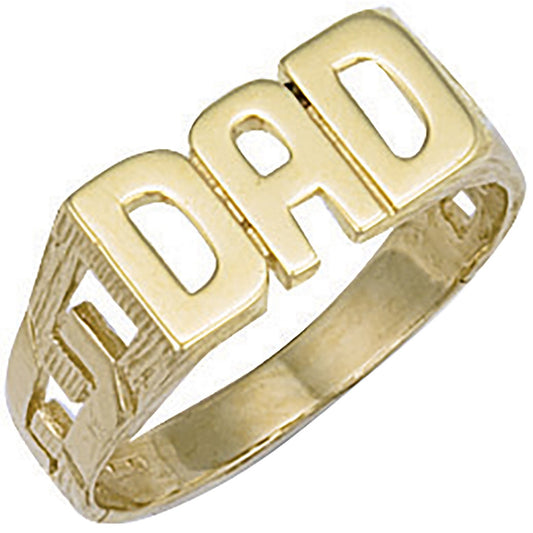 Yellow Gold ID Sides Dad Ring (HNN-8B5841)