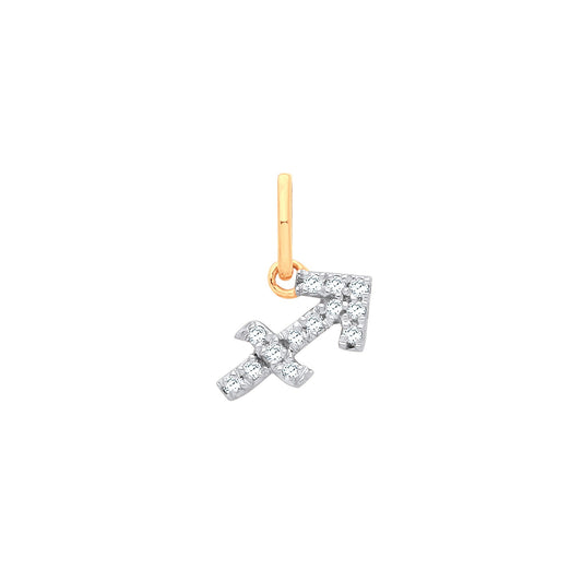 9ct Yellow Gold Sagittarius Zodiac 0.07ct Pendant
