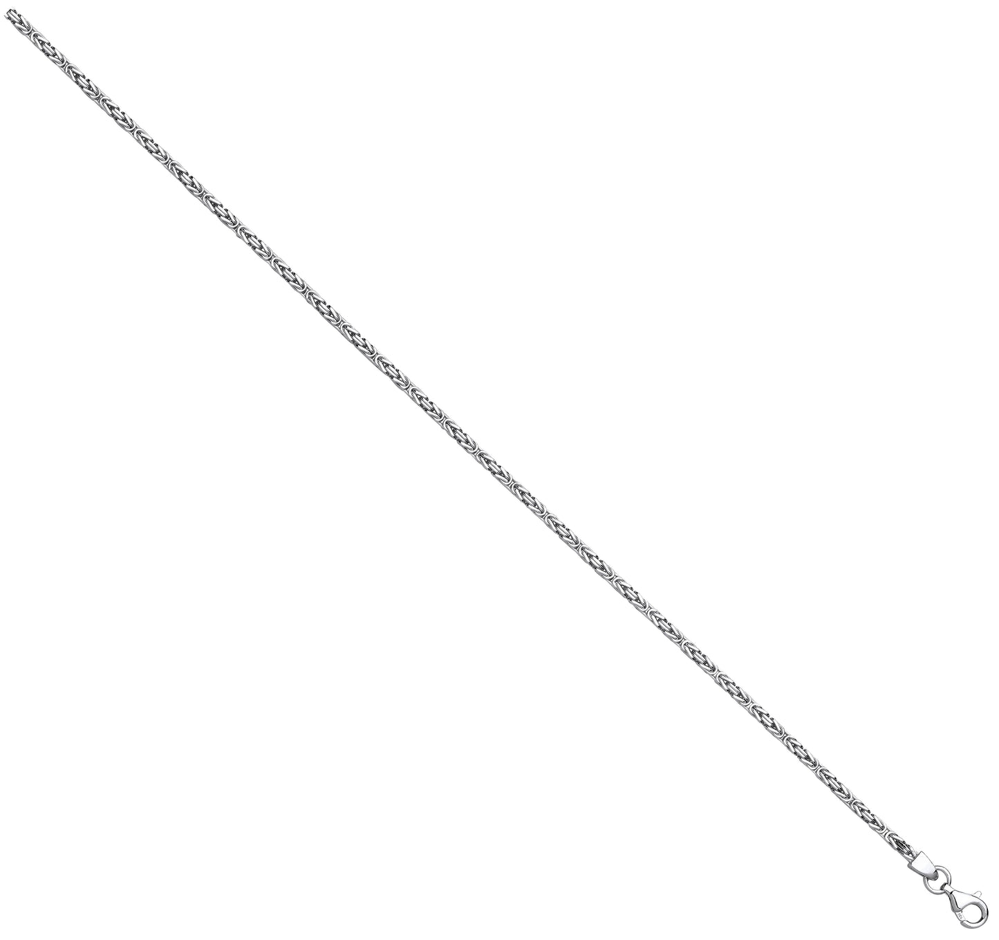 Silver 2.5mm Square Byzantine Chain