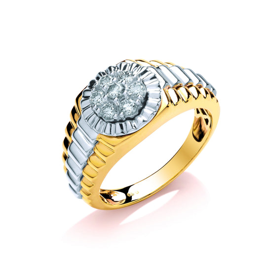 9ct Yellow White Gold 0.50ct Two Colour Diamond Ring