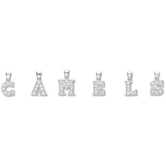 Silver Cubic Zirconia Initial Pendant