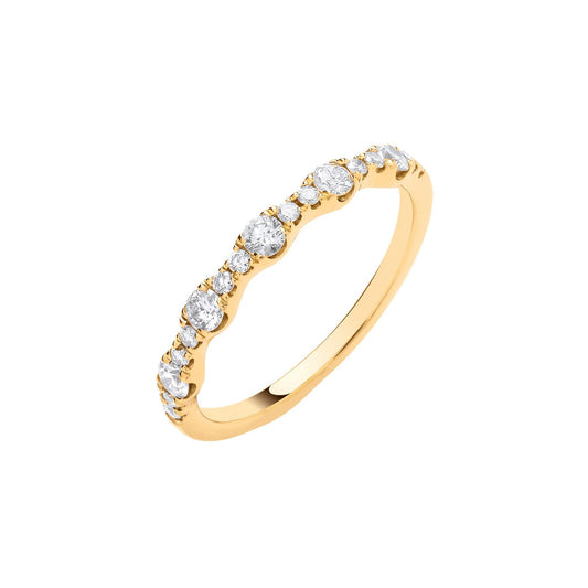 18CT Yellow Gold Half Eternity Ladies Ring 0.40ctw