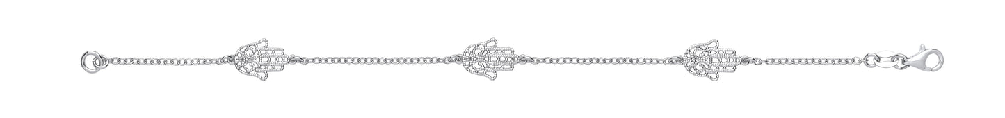 Silver Hamsa Hand Ladies Bracelet