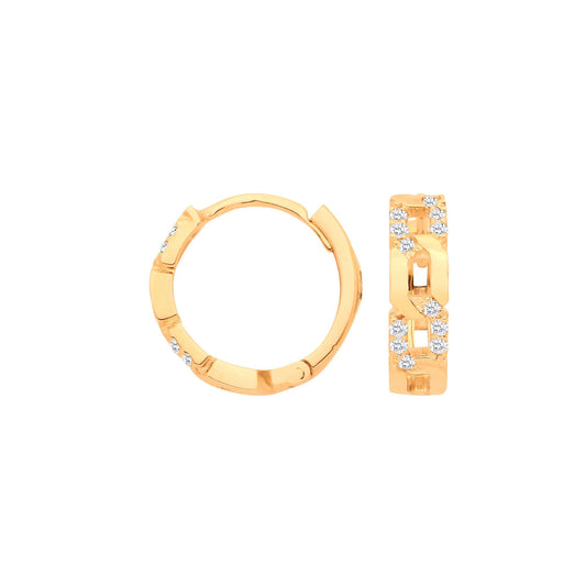 9ct Yellow Gold 0.12ctw Diamond Huggie Earrings