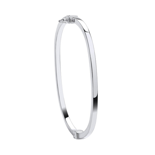 Silver Plain Square Ladies Bangle