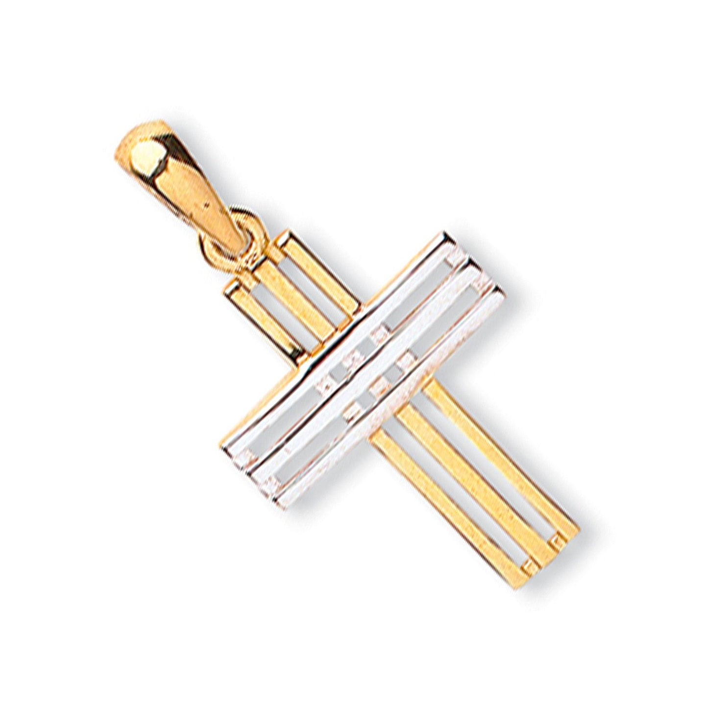Yellow and White Gold Fancy Cross - 12.9mm