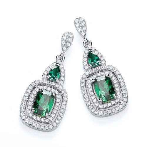 Micro Pave Fancy Drop with Green Cubic Zirconias