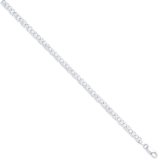 Silver 5mm Flat Byzantine Chain