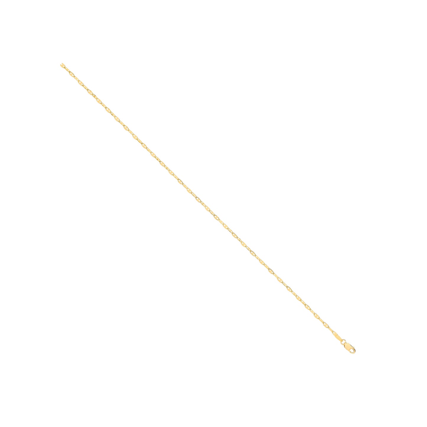 14ct Yellow Gold Hollow Shiny Anchor 2.2mm Chain