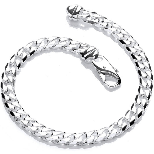 Silver 5.7mm Curb Gents 8" Bracelet