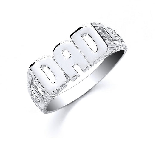 Silver Dad ID Ring
