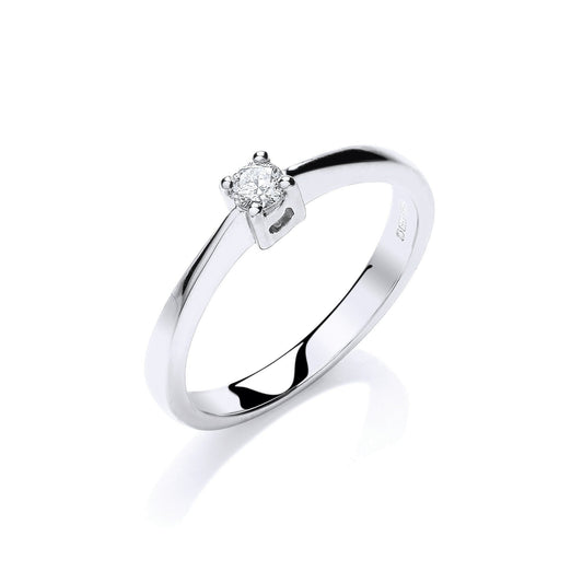 9ct White Gold 0.10ct Solitaire Ring (HNN-5E1D01)