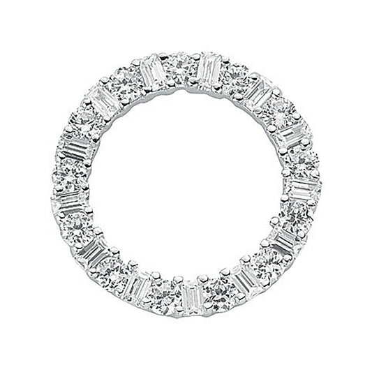Silver Eternity Cubic Zirconia Pendant - 3.3g