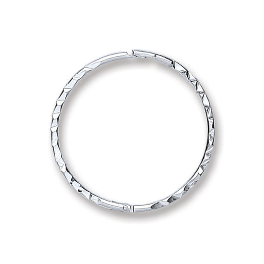 Silver 16mm Diamond Cut Hinged Sleepers