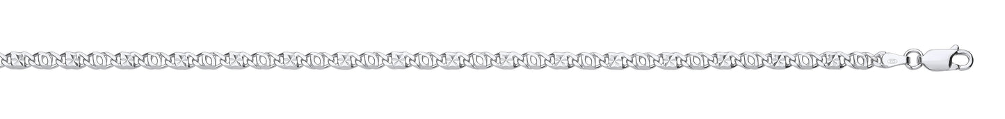 Silver 3.7mm Anchor Chain with Star Stamp