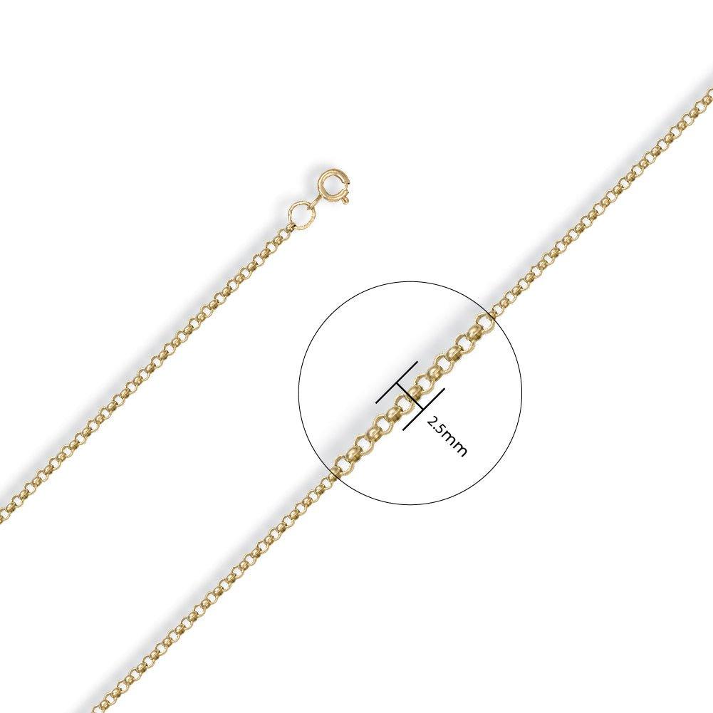 Yellow Gold 2.3mm Round Belcher Chain