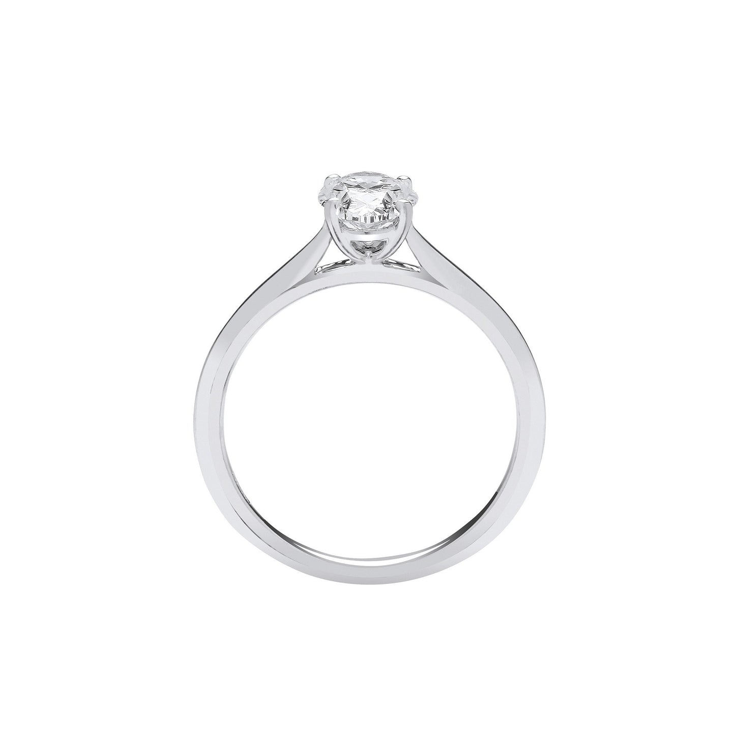18ct White Gold 1.00ctw Oval Cut Lab Grown Diamond Ring IGI Certified