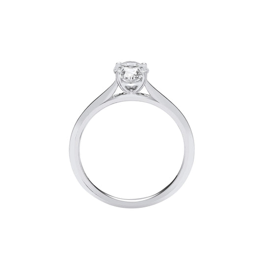 18ct White Gold 1.00ctw Oval Cut Lab Grown Diamond Ring IGI Certified