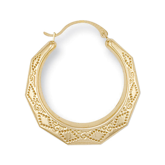 Yellow Gold 28mm Diamond Cut Creoles