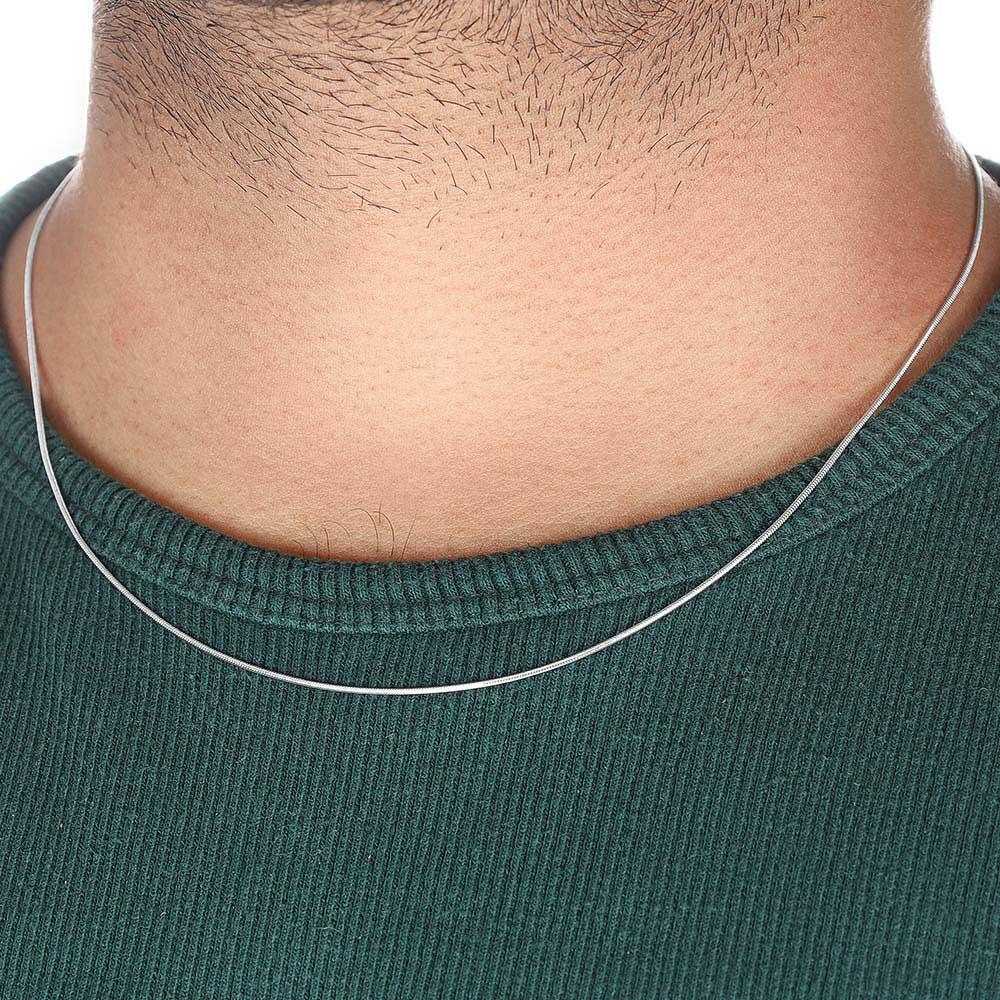 White Gold 0.9mm Round Snake Chain