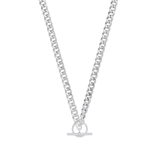 Silver T-Bar Curb Chain Necklace/Bracelet