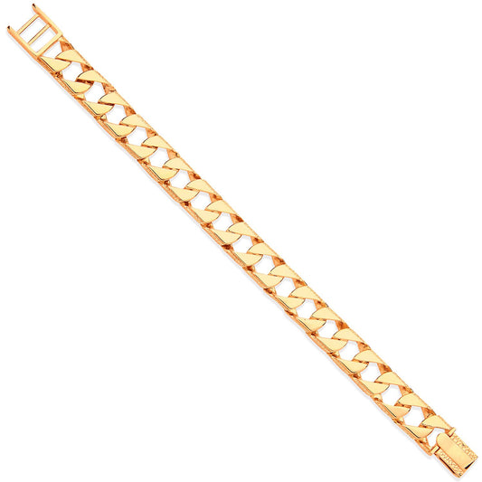 Y/G 12mm Casted Grain Edge Gents Bracelet