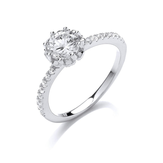 Silver Solitare Cubic Zirconia Ring