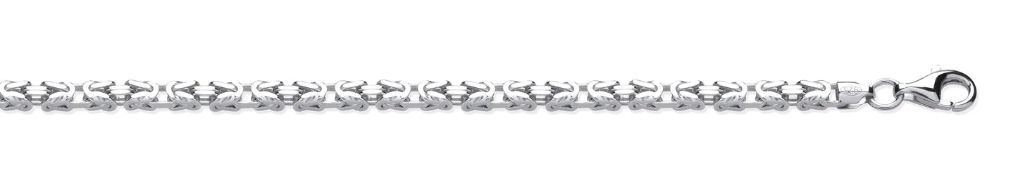 Silver 3.7mm Square Byzantine Chain