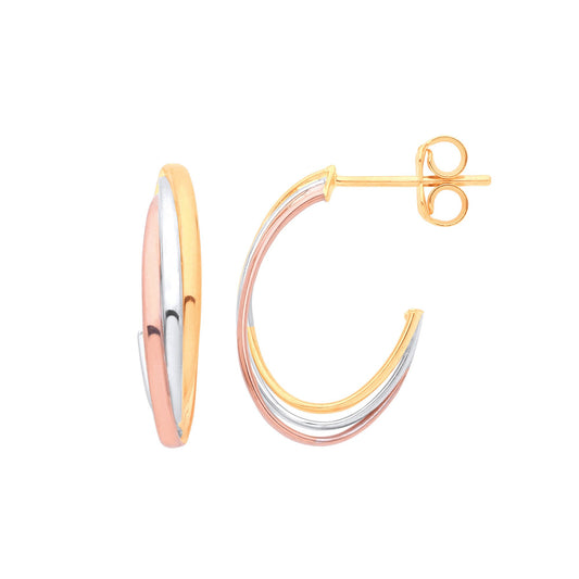 Yellow, White & Rose Gold Russian Drop Earrings