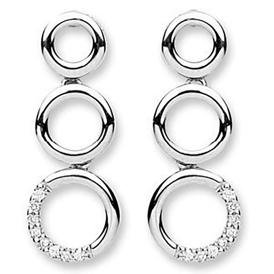 9ct White Gold 0.08ct Diamond Drop Earrings