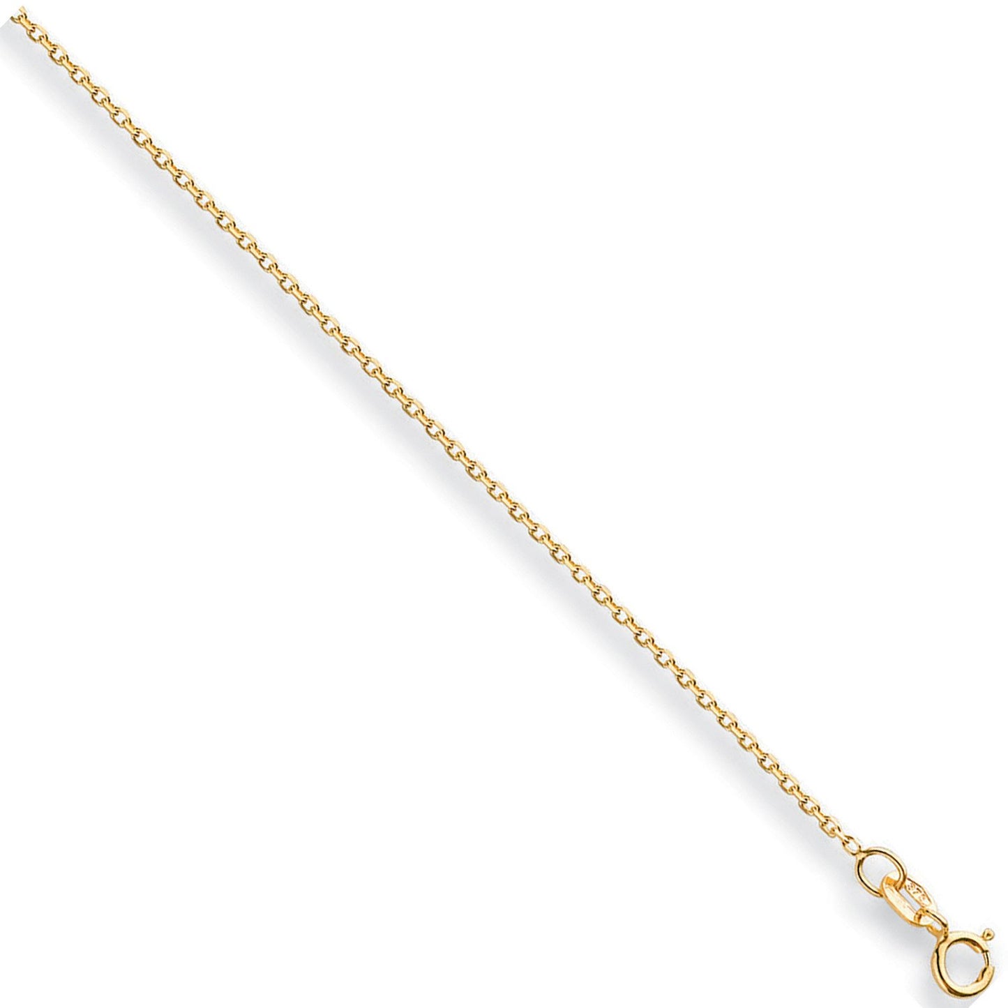 Yellow Gold 1.2mm Diamond Cut Trace Chain