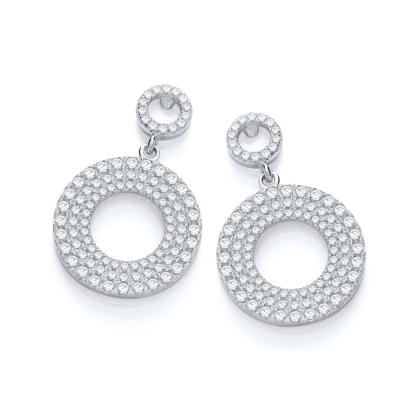 Micro Pave Fancy Drop Earring - 17mm