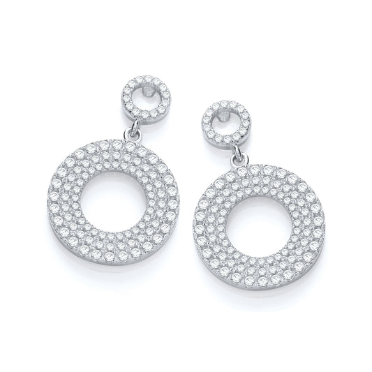 Micro Pave Fancy Drop Earring - 17mm
