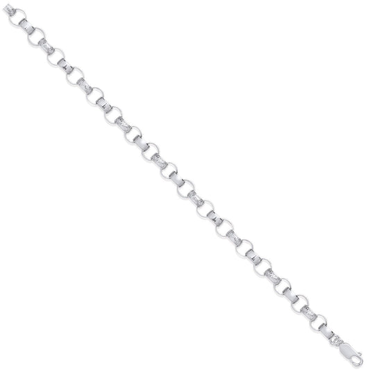 Silver 7mm Plain & Engraved Link Belcher Chain/Bracelet
